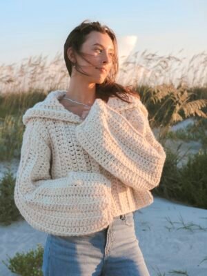 Crocheted Pullover Hoodie