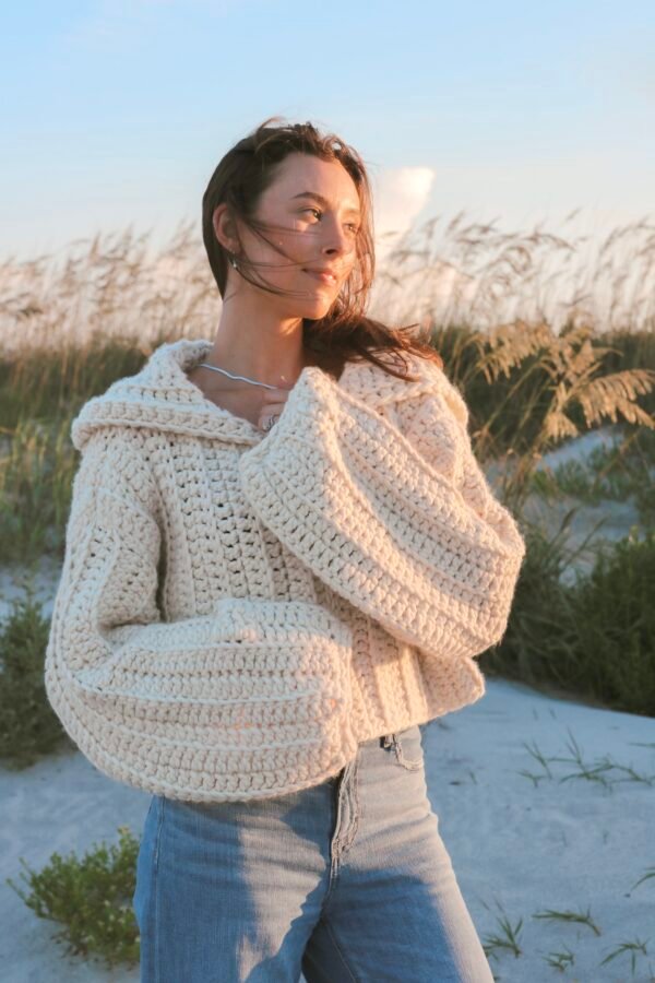 Crocheted Pullover Hoodie